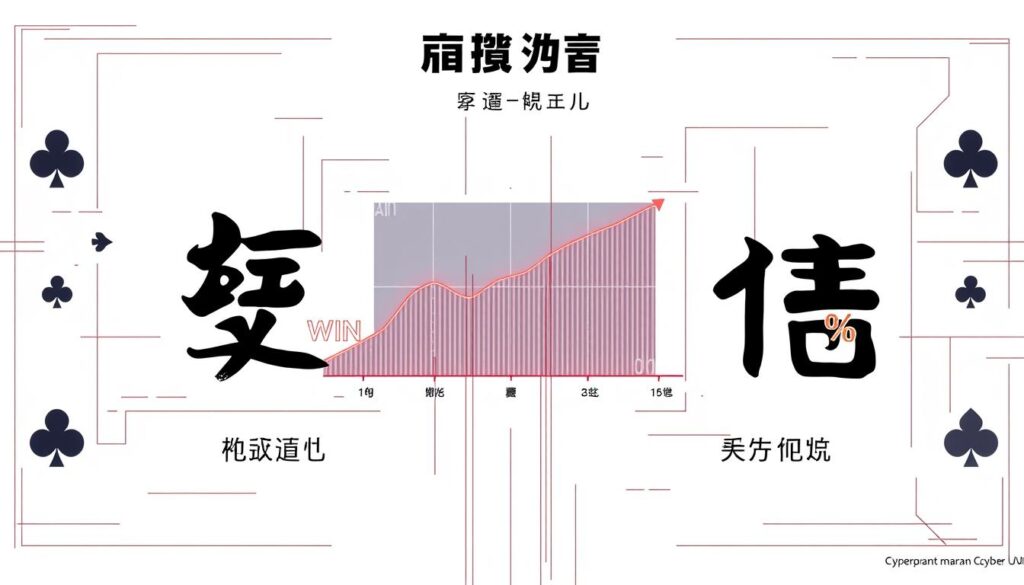 A high-contrast, detailed visualization of the win rate comparison between the banker (庄家) and the player (閒家) in the game of Baccarat. The composition features a central graph or chart depicting the relative win percentages, surrounded by a clean, minimalist background with subtle hints of casino-inspired elements like playing card suits or geometric patterns. The overall aesthetic conveys a sense of data-driven analysis and strategic insights, aligned with the article's focus on "Baccarat game strategy application techniques - a case study of winning in Taiwanese casinos."