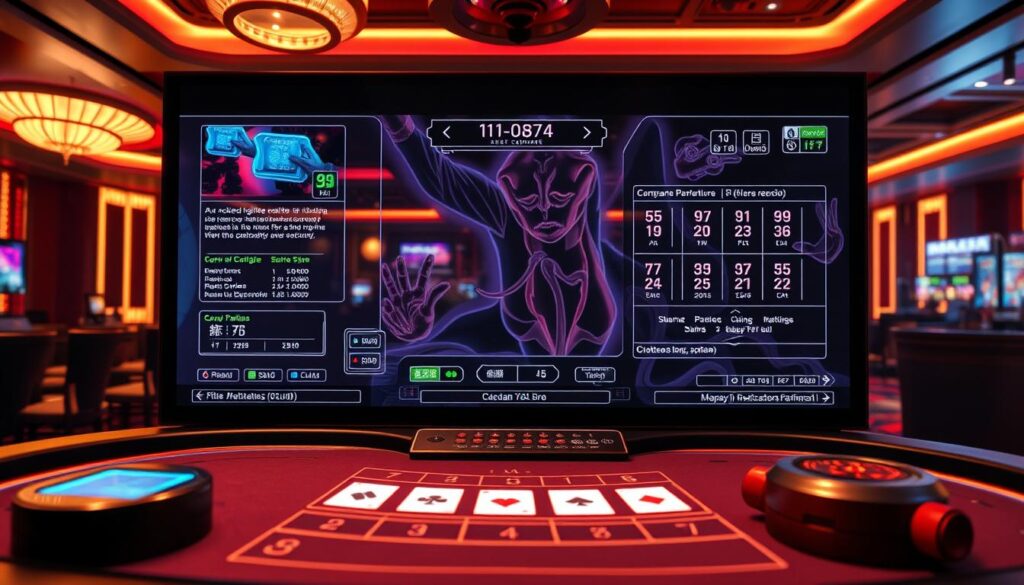 A meticulously designed and optimized casino gaming software interface, showcasing the ongoing refinement of the baccarat game experience. Sleek and modern UI elements, intuitive controls, and seamless gameplay flow against a backdrop of luxurious casino ambiance. Warm lighting casts a sophisticated glow, while dynamic camera angles capture the excitement and immersion of the virtual baccarat table. Subtle visual cues and animations highlight the thoughtful attention to detail in this continuously evolving software solution, tailored to the needs of the discerning Taiwanese market.