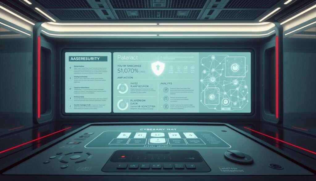 A serene digital environment depicting a comprehensive security assessment of an online baccarat game. In the foreground, a minimalist user interface with clean lines and intuitive controls. In the middle ground, a detailed analysis of game mechanics, encryption protocols, and player data protection measures. The background features a stylized interpretation of the game's underlying architecture, with interconnected nodes and secure data pathways. The overall atmosphere conveys a sense of trust, transparency, and technological sophistication, highlighting the game's commitment to player safety and fair play. Soft ambient lighting and a muted color palette lend a professional, authoritative tone to the scene.