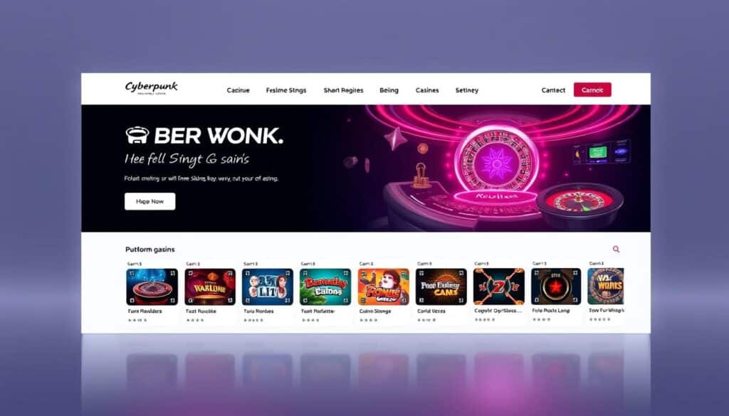 A sleek, modern online casino platform with a clean, minimalist interface. The homepage features a large hero banner showcasing a selection of popular casino games like baccarat, slots, and roulette. The platform has a sophisticated, professional look, with muted colors and elegant typography. The overall impression is one of trustworthiness, security, and an elevated gaming experience. Subtle lighting and camera angles create a sense of depth and three-dimensionality. The platform seems designed to provide a seamless, high-quality experience for discerning online casino players.